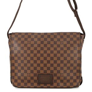 Louis Vuitton Shoulder Bag Damier Ebene Brown Brooklyn